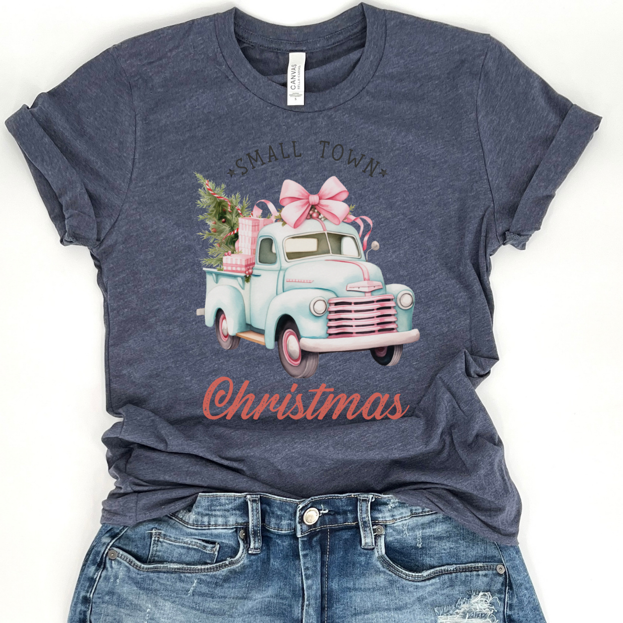 Small town Christmas t-shirt, Vintage truck