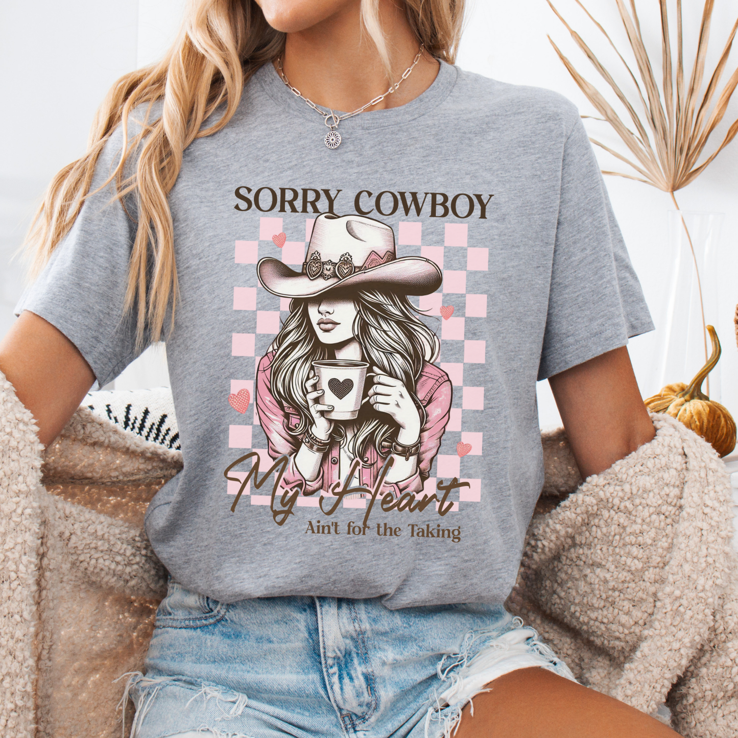 Sorry cowboy Valentine's Day women's graphic t-shirt