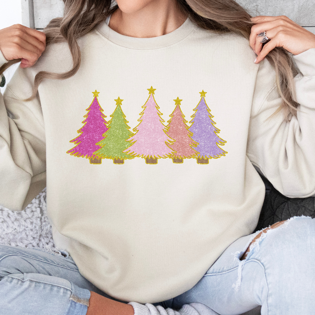 Sparkling Christmas tree sweatshirt