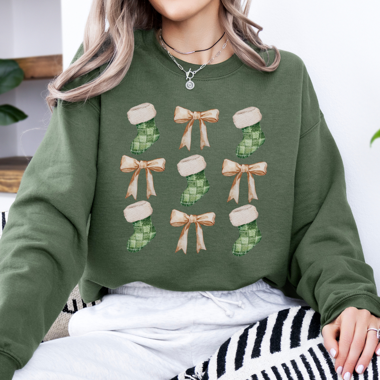 Christmas stockings coquette sweatshirt