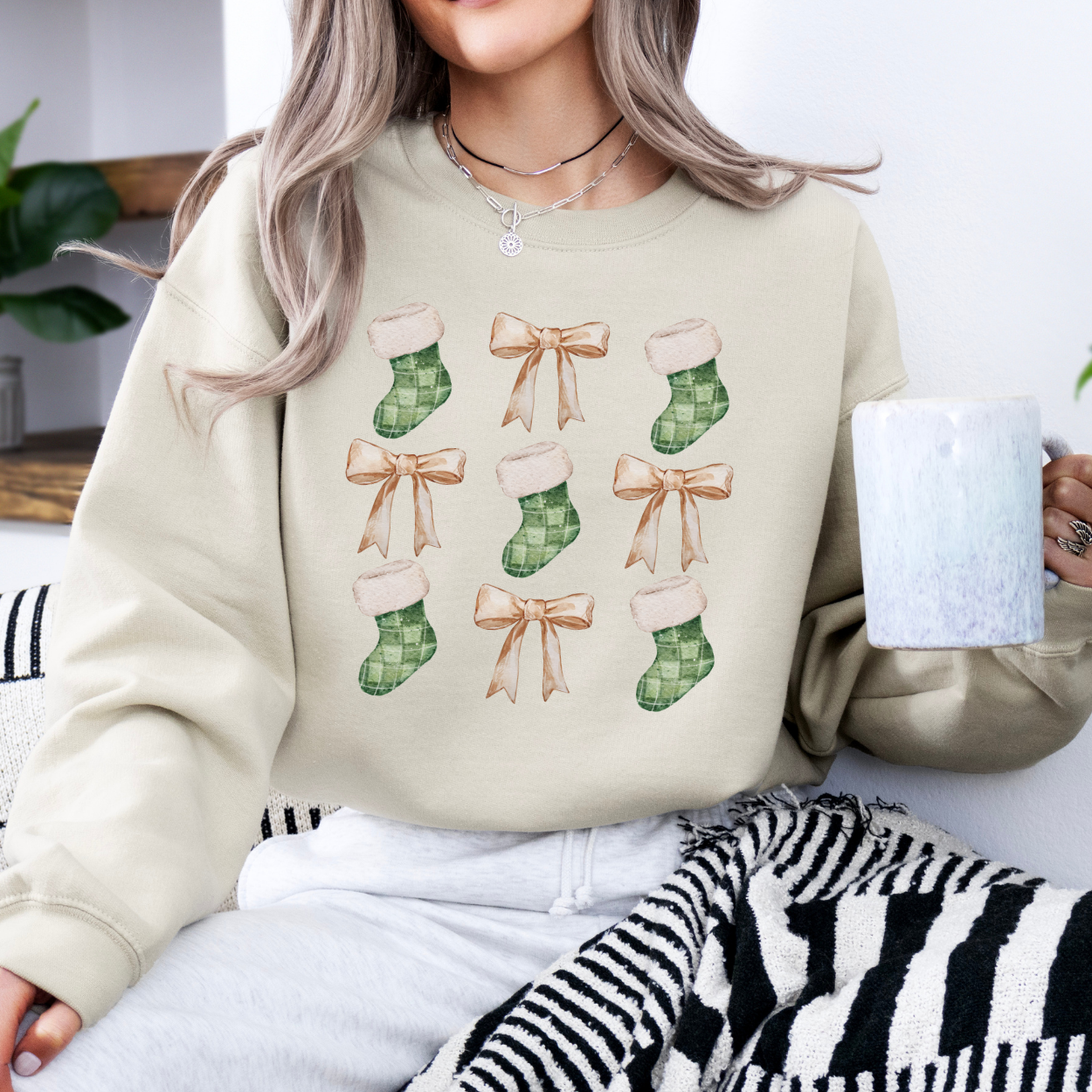 Christmas stockings coquette sweatshirt