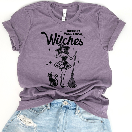 Support your local witches halloween t-shirt, assorted colors