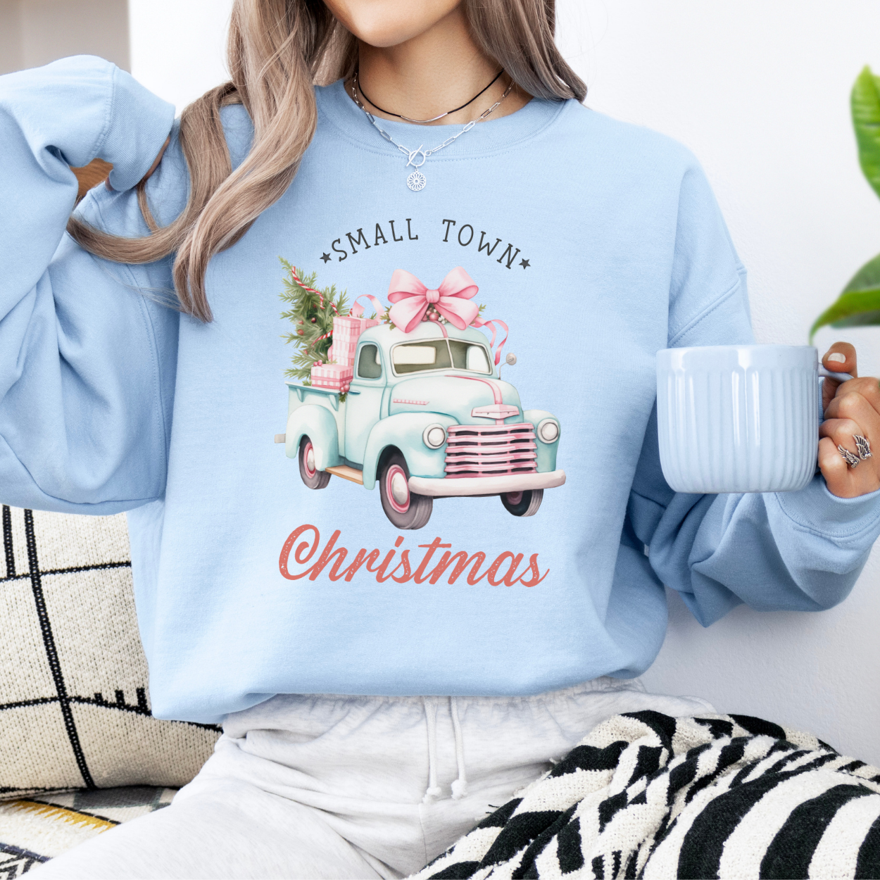 Small town Christmas women's sweatshirt