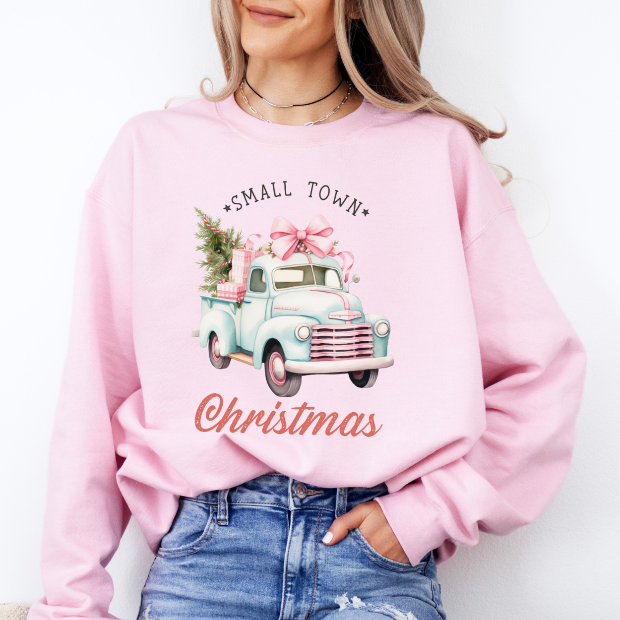 Small town Christmas women's sweatshirt