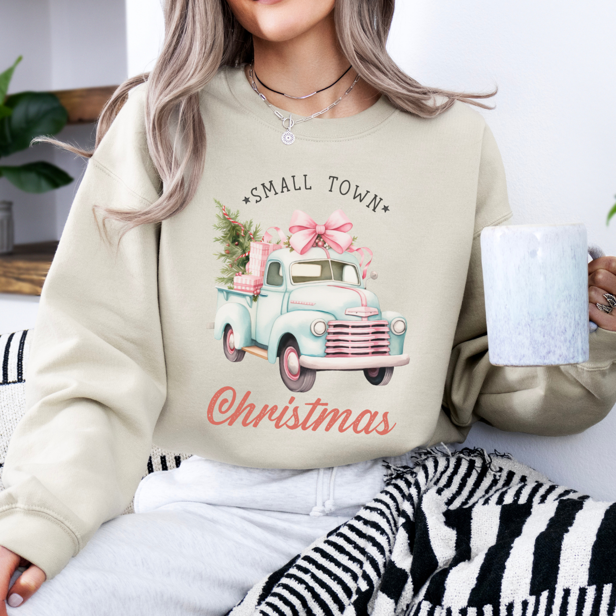 Small town Christmas women's sweatshirt