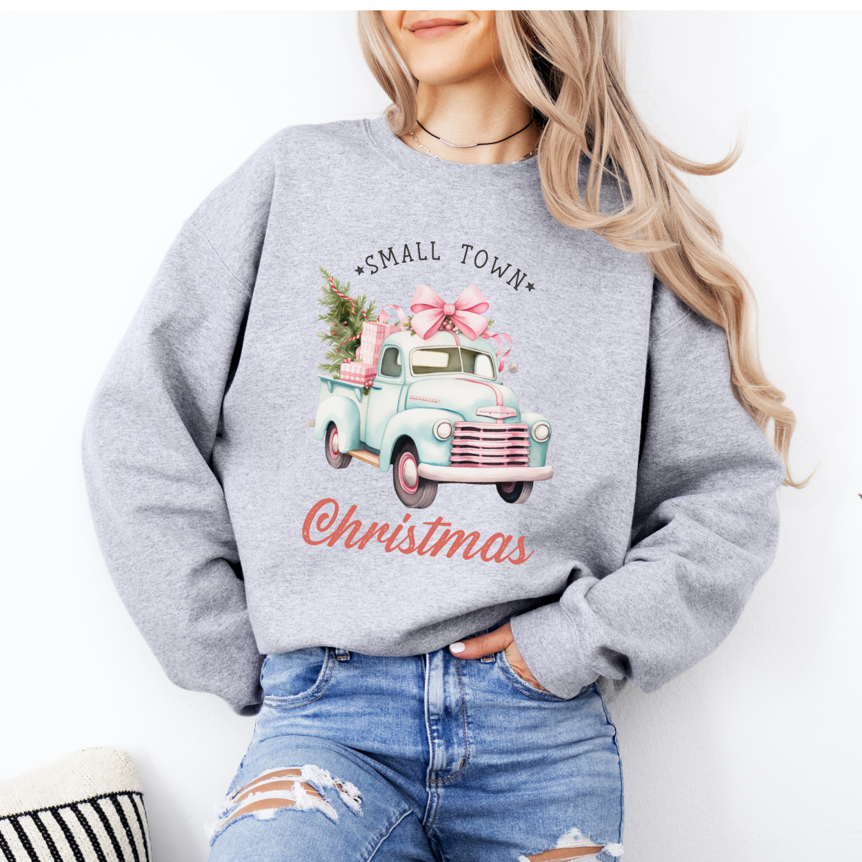 Small town Christmas women's sweatshirt