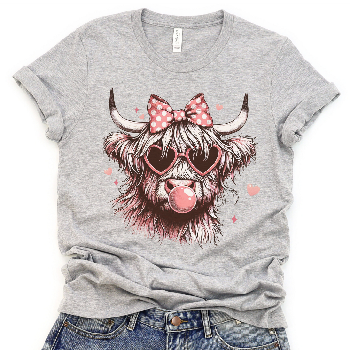 Highlands cow Valentine's Day graphic t-shirt