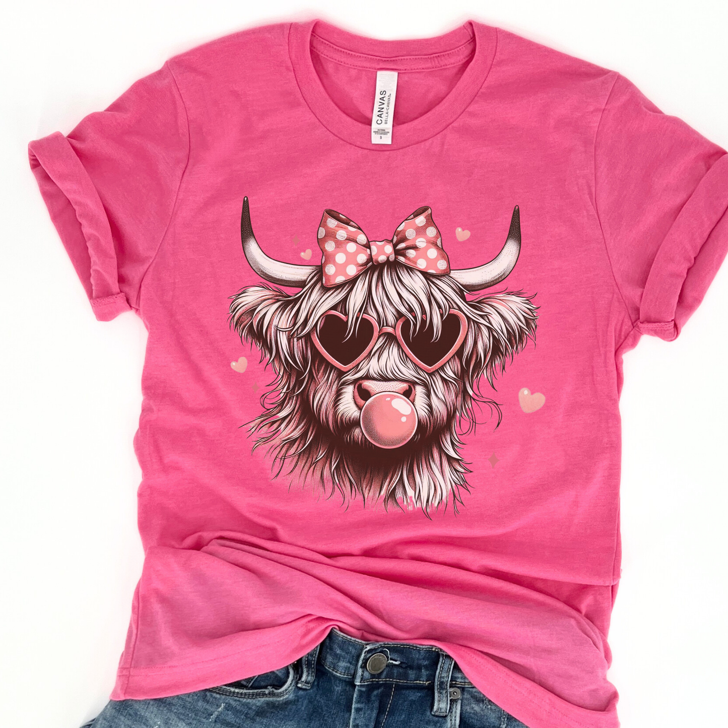 Highlands cow Valentine's Day graphic t-shirt