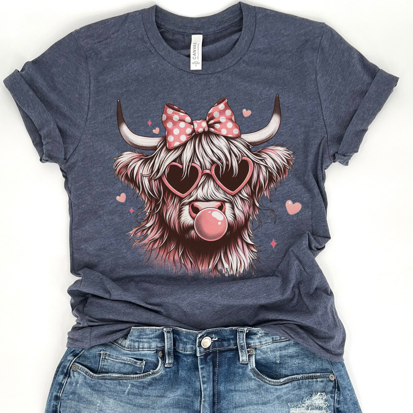 Highlands cow Valentine's Day graphic t-shirt