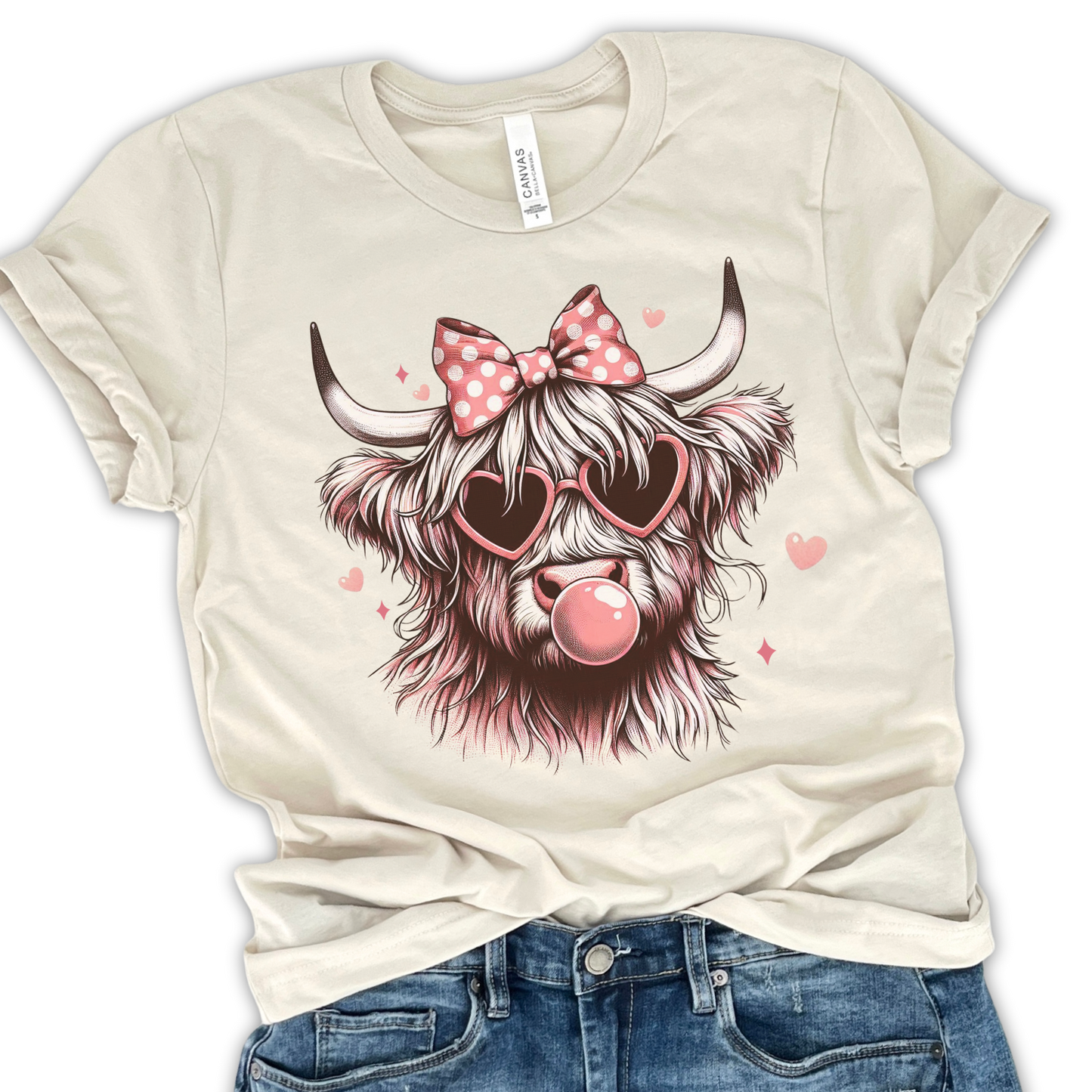 Highlands cow Valentine's Day graphic t-shirt