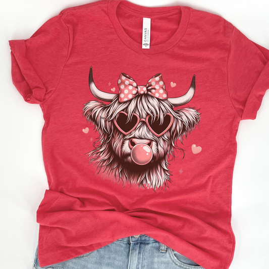 Highlands cow Valentine's Day graphic t-shirt