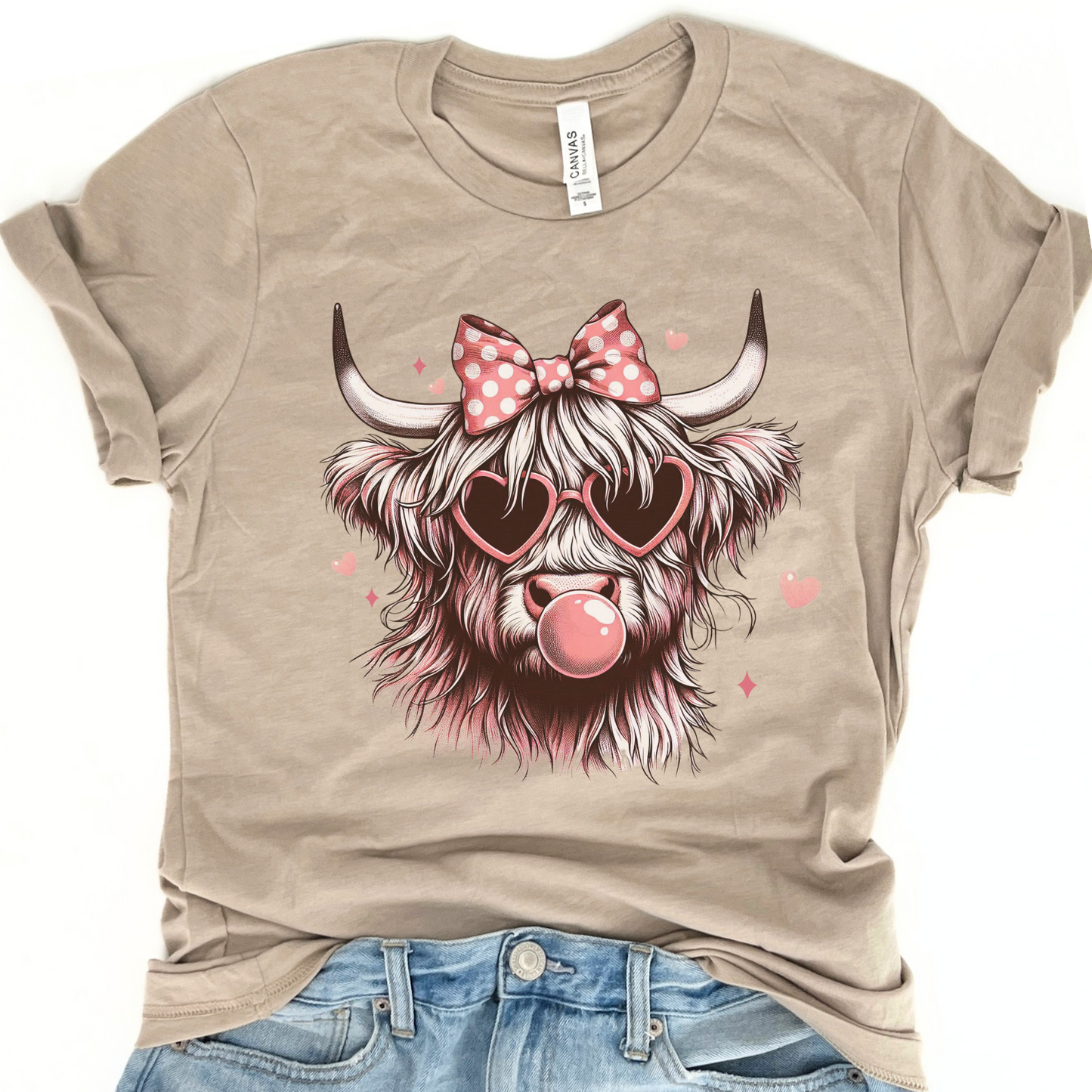 Highlands cow Valentine's Day graphic t-shirt