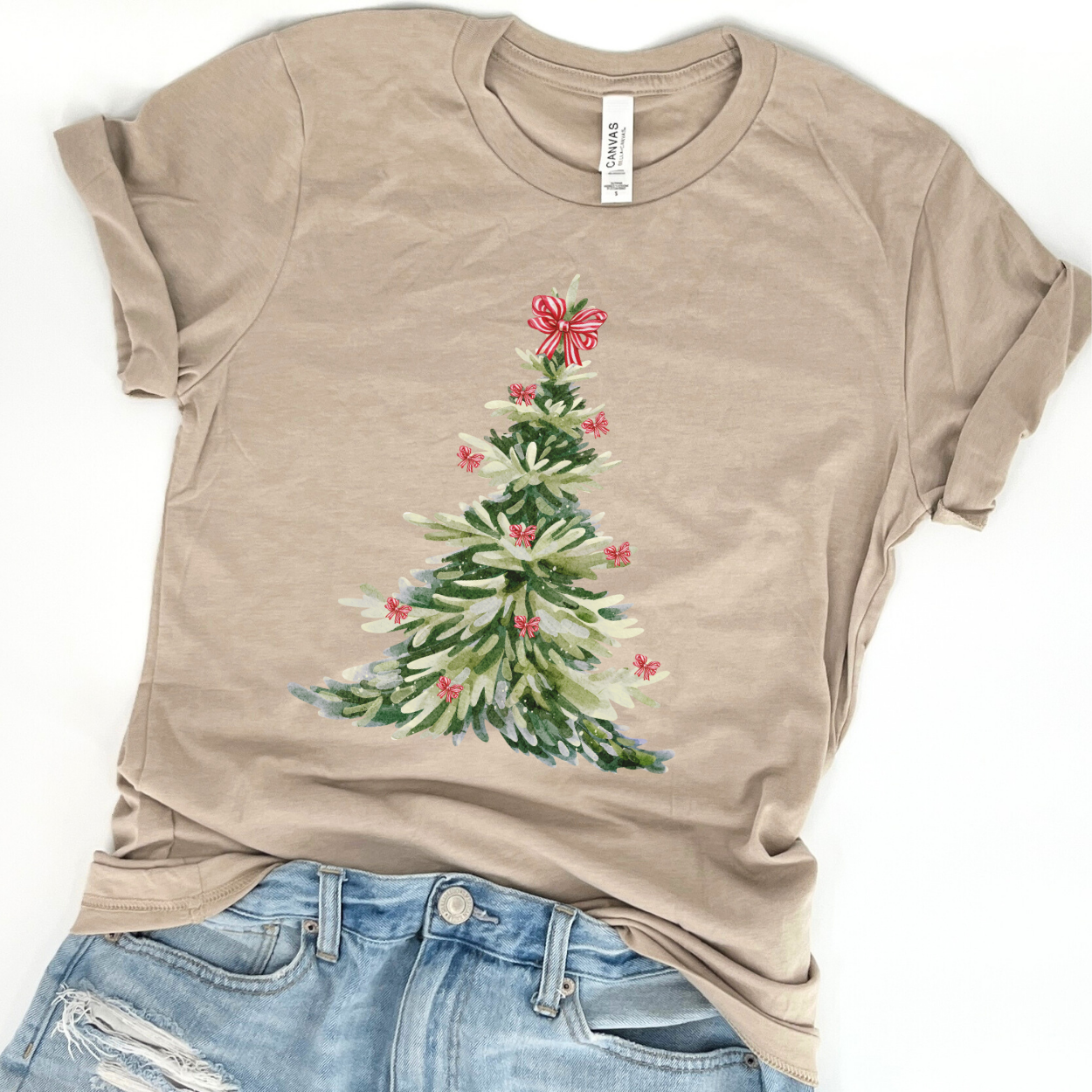 Watercolor Christmas tree women's t-shirt