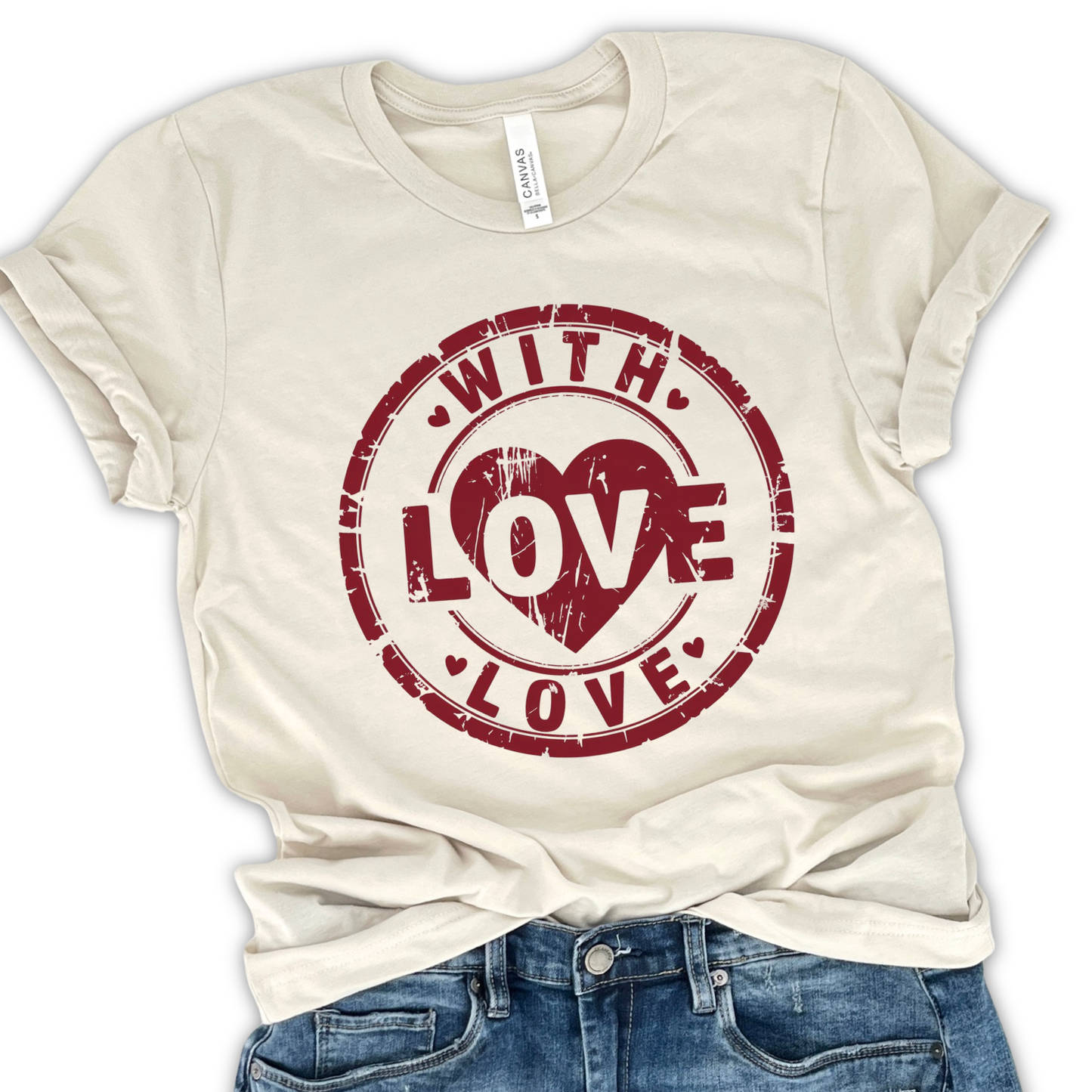 With love women's Valentine day t-shirt