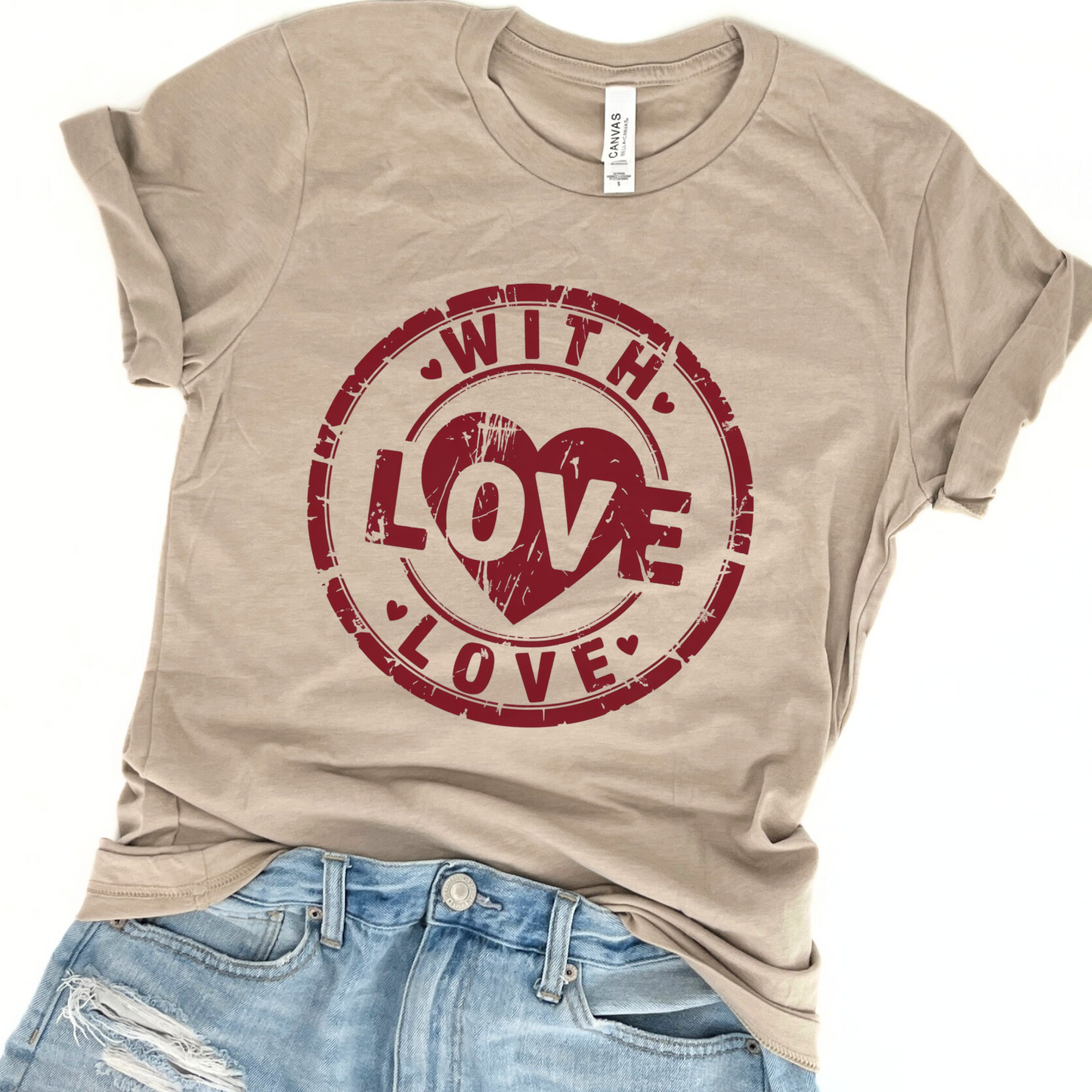 With love women's Valentine day t-shirt