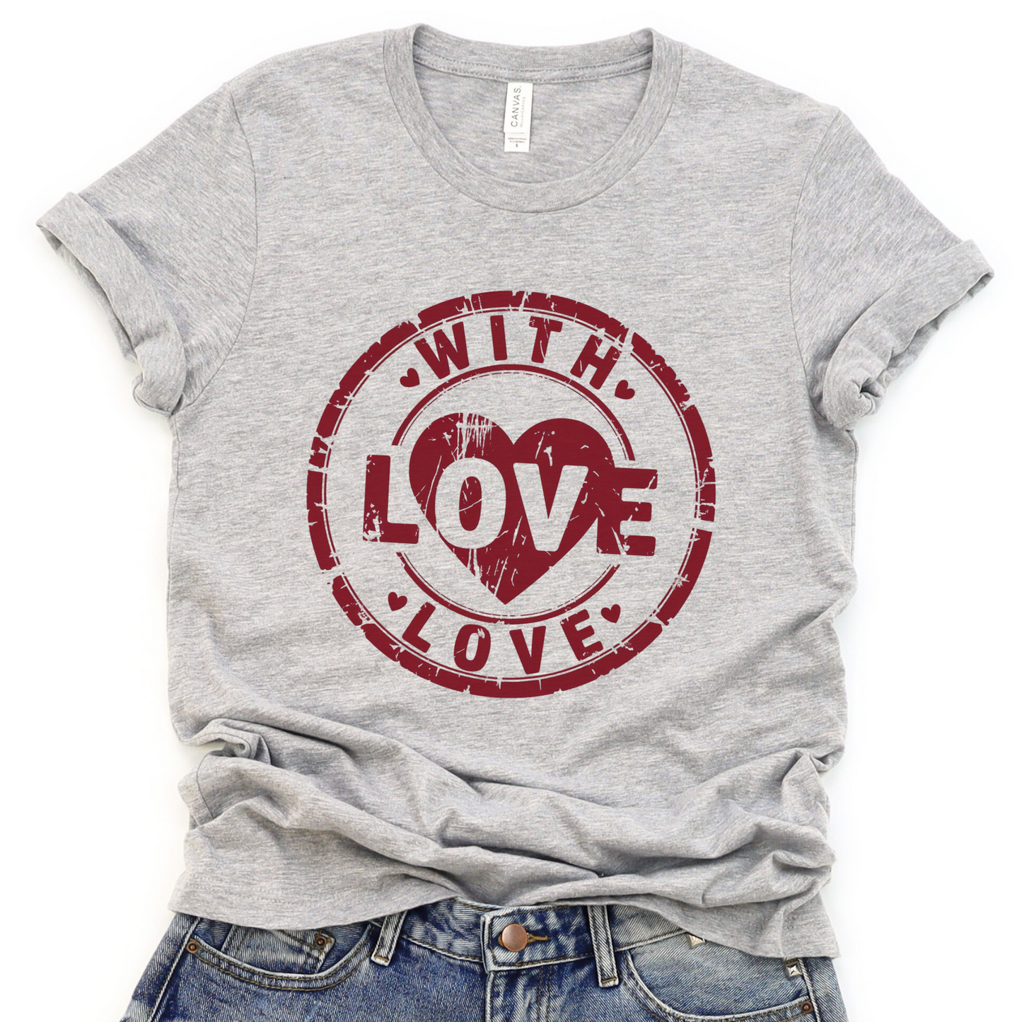 With love women's Valentine day t-shirt