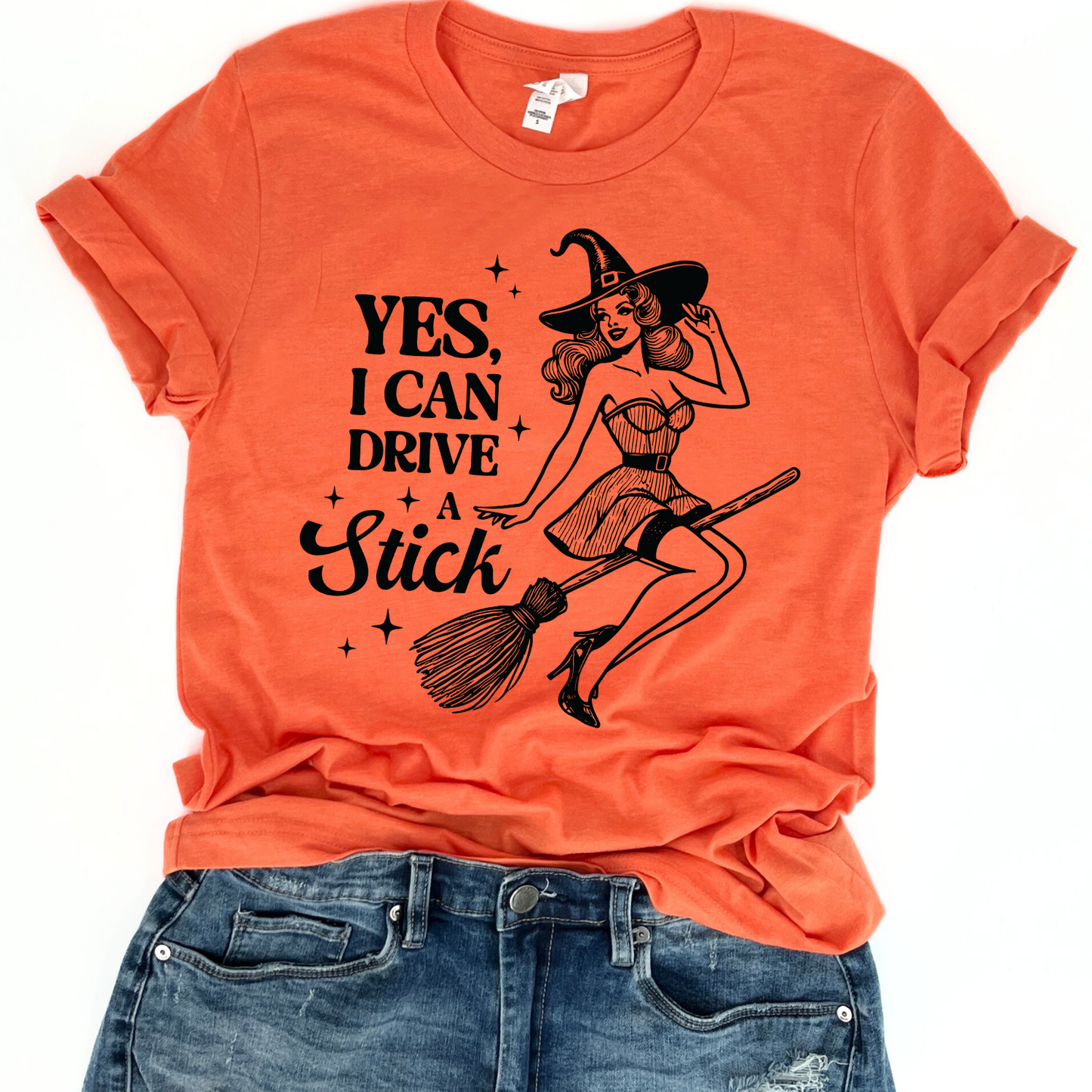 Yes, I can drive a stick halloween t-shirt, Assorted colors